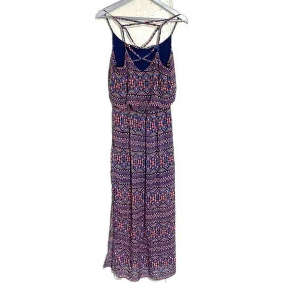 City Triangle M multicolor Boho maxi sundress with built‎ short liner - Picture 3 of 6